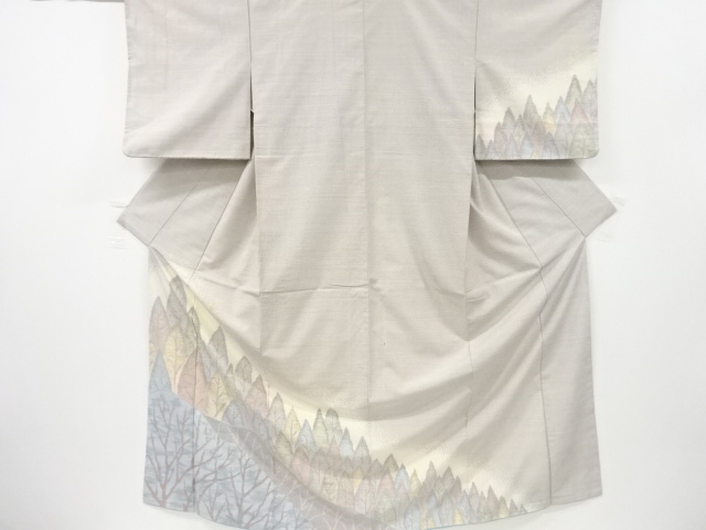 JAPANESE KIMONO / ANTIQUE KIMONO / SILK / TSUMUGI / WOVEN TREE